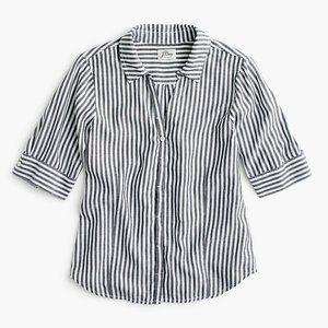 J. Crew Short-Sleeve Button-Up Shirt in Stripe
